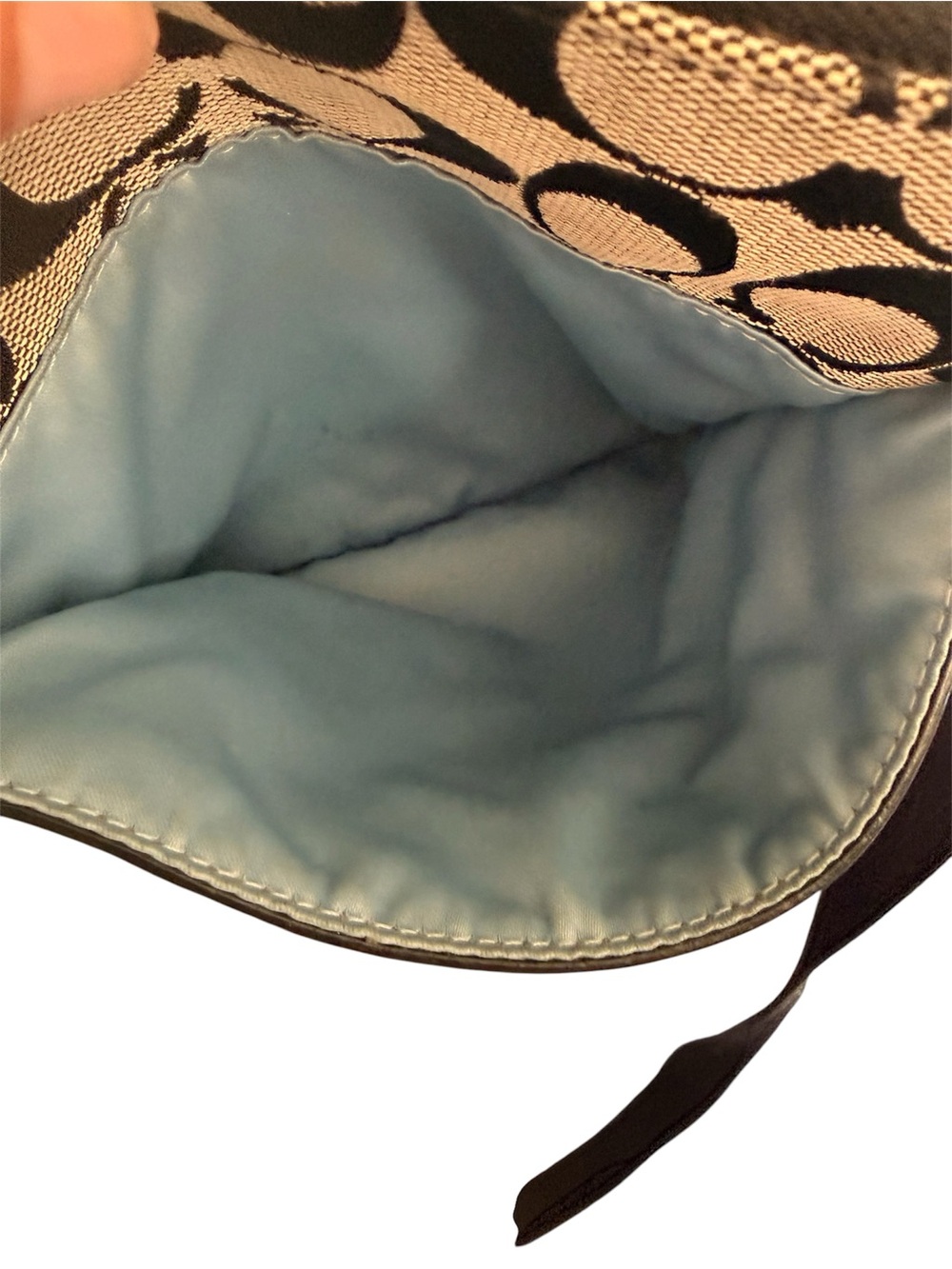 Coach Penelope Signature Jacquard Crossbody Bag Black Grey Canvas Leather Trim - Picture 4 of 7